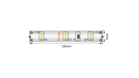Светодиодная лента 12В IP66 3M теплое белое свечение