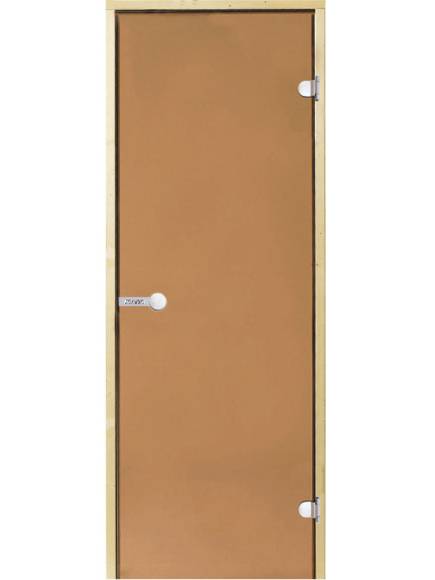Дверь для сауны Harvia стеклянная 7/19 (коробка осина бронза D71901H)