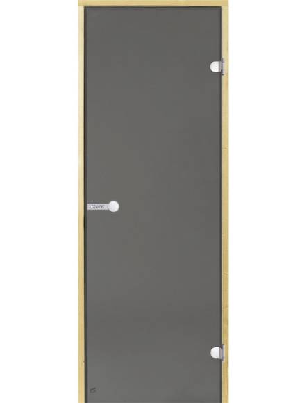 Дверь для сауны Harvia стеклянная 7/19 (коробка ольха серая D71902L)