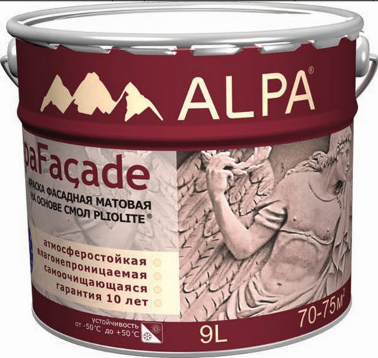 Альпафасад Фасадная краска на основе смол Pliolite® база С (прозрачная) 16 л