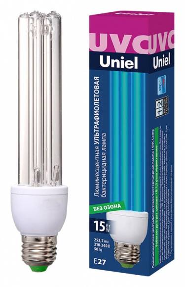 Лампа бактерицидная Uniel  E27 15Вт K UL-00007270