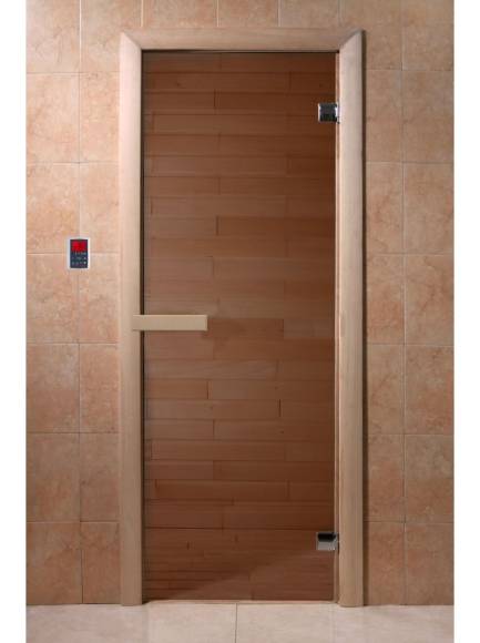 Дверь для сауны 1900х700 Дорвуд (бронза хвоя) 6 мм