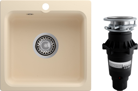 Комплект Мойка Reflection Base RX0743BE бежевая + Измельчитель Bone Crusher BC 810-SL Slim Line