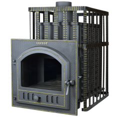 Чугунная Банная Печь «Гефест ЗК в сетке-30 (П)»