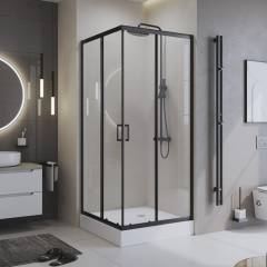 Душевой уголок BelBagno Uno -195 A 2 100 C Nero профиль черный, стекло прозрачное Душевой уголок BelBagno Uno -195 A 2 100 C Nero профиль черный, стекло прозрачное
