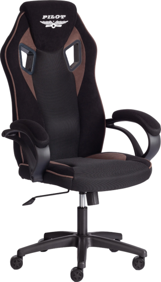 Игровое кресло TetChair Pilot флок черный, коричневый, 35/TW-11/6