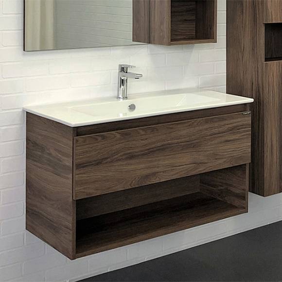 Тумба с раковиной Comforty Бордо 90, дуб темно-коричневый