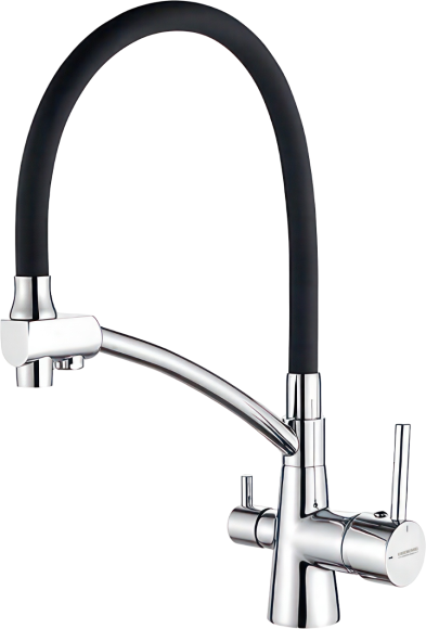 Смеситель для кухни Ledeme L4855-2 хром, черный