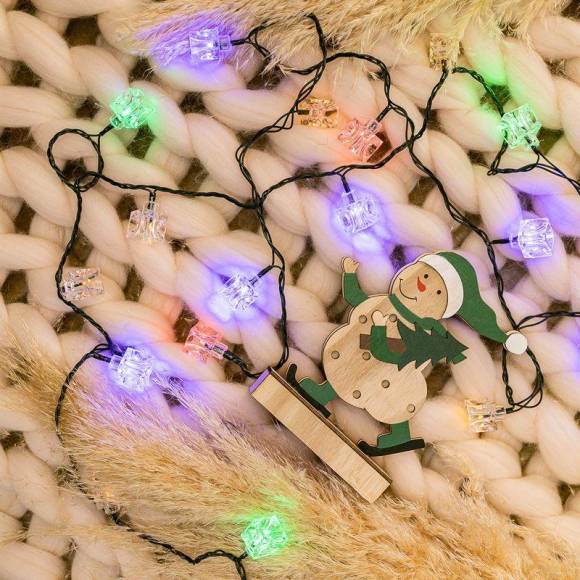 Гирлянда светодиодная "Кубики" 2.8м 20LED мультиколор 2Вт IP20 с контроллером 8 режимов Neon-Night 303-061 Гирлянда светодиодная "Кубики" 2.8м 20LED мультиколор 2Вт IP20 с контроллером 8 режимов Neon-Night 303-061