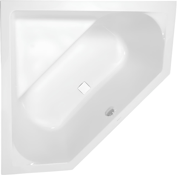 Акриловая ванна Vagnerplast Cavallo Corner 140x140 см, угловая, пристенная, белая, пятиугольная, с каркасом, с сиденьем
