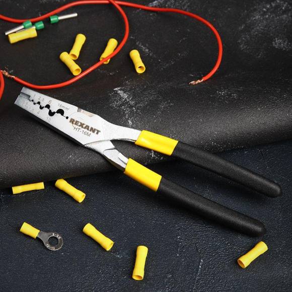 Пресс-клещи для обжима втулочных наконечников 0.5-16кв.мм (HT-16M) Rexant 12-3208 Пресс-клещи для обжима втулочных наконечников 0.5-16кв.мм (HT-16M) Rexant 12-3208