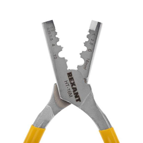 Пресс-клещи для обжима втулочных наконечников 0.5-16кв.мм (HT-16M) Rexant 12-3208 Пресс-клещи для обжима втулочных наконечников 0.5-16кв.мм (HT-16M) Rexant 12-3208