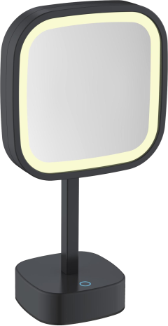 Косметическое зеркало Java S-M331H с подсветкой, поворотное, черное Косметическое зеркало Java S-M331H с подсветкой, поворотное, черное