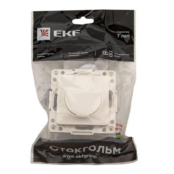 Розетка 1-м СП Стокгольм 16А IP44 с заземл.защ. шторки с крышкой механизм бел. PROxima EKF EYR16-028-10-44 Розетка 1-м СП Стокгольм 16А IP44 с заземл.защ. шторки с крышкой механизм бел. PROxima EKF EYR16-028-10-44