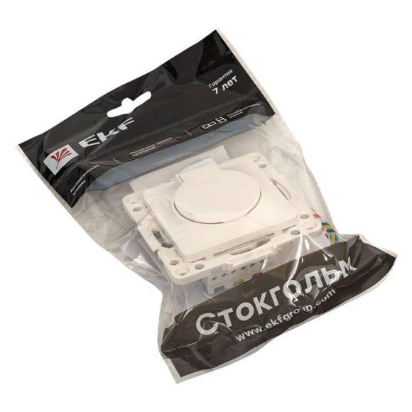 Розетка 1-м СП Стокгольм 16А IP44 с заземл.защ. шторки с крышкой механизм бел. PROxima EKF EYR16-028-10-44 Розетка 1-м СП Стокгольм 16А IP44 с заземл.защ. шторки с крышкой механизм бел. PROxima EKF EYR16-028-10-44