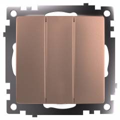 Выключатель трехклавишный без рамки Stekker Катрин 49174 Выключатель трехклавишный без рамки Stekker Катрин 49174