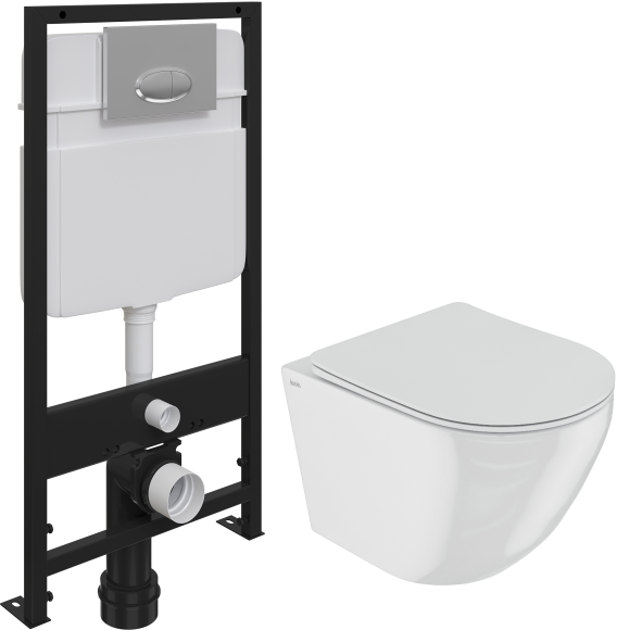 Комплект Унитаз подвесной IDDIS Blanco BLARDSEi25 + Инсталляция EWRIKA ProLT 0026-2020 + Кнопка 0051 хром
