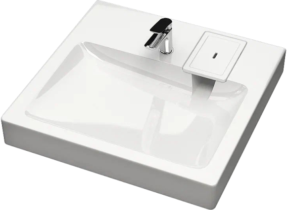 Раковина над стиральной машиной Bauedge Hotel MY2001 60х60 см, белый, с кронштейнами