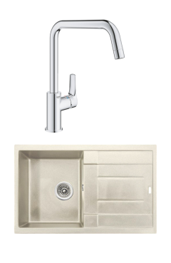 Комплект Мойка Kaiser KGM-7850-S, песочная + Смеситель Grohe Eurosmart Комплект Мойка Kaiser KGM-7850-S, песочная + Смеситель Grohe Eurosmart