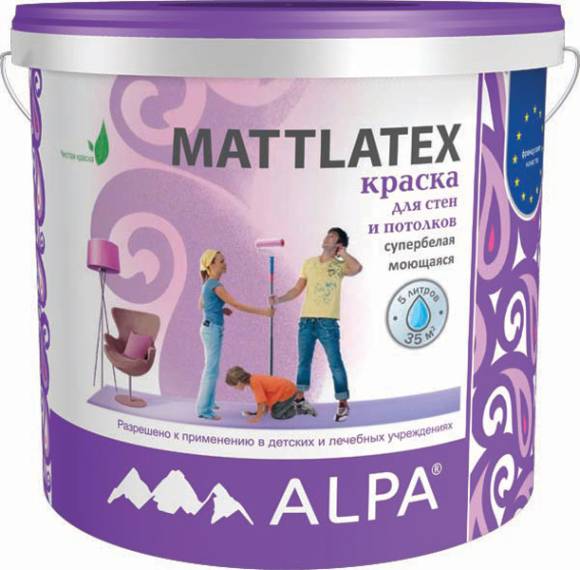Маттлатекс 5л  Латексная краска для стен и потолков (1л/7кв)