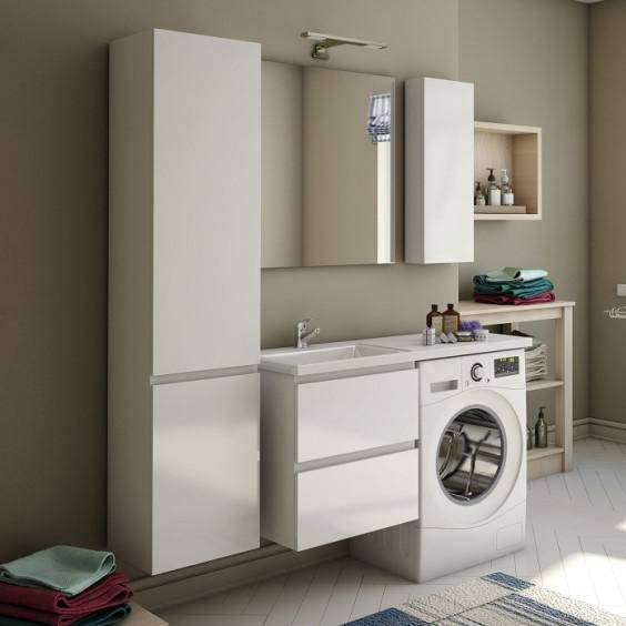 Мебель для ванной комнаты Эстет Dallas Luxe 120 L подвесная, 2 ящика, зеркало DIWO Элиста