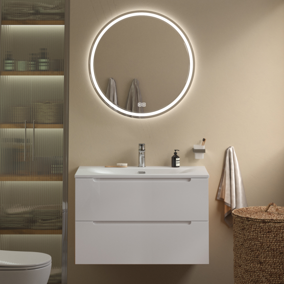 Мебель для ванной комнаты BelBagno Etna 80 bianco lucido, раковина BB-8099-80