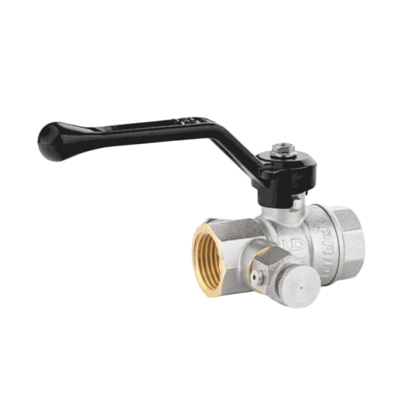 Шаровой кран LD Pride 44.345.15, 1/2" ВРx1/2" ВР, со спускником