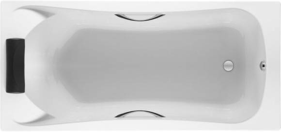 Акриловая ванна Roca BeCool 180x80 см, встраиваемая, белая, с каркасом, с ручками, со сливом-переливом
