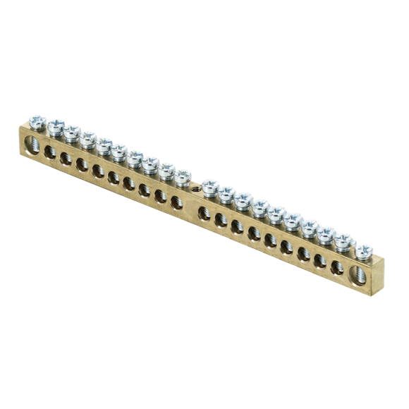 Шина PEN "ноль-земля" 6х9 20 отвер. латунь крепеж по центру PROxima EKF sn0-63-20 Шина PEN "ноль-земля" 6х9 20 отвер. латунь крепеж по центру PROxima EKF sn0-63-20