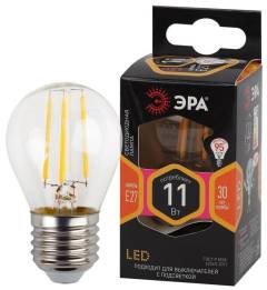 Лампа светодиодная филаментная F-LED P45-11w-827-E27 P45 11Вт шар E27 тепл. бел. ЭРА Б0047013 Лампа светодиодная филаментная F-LED P45-11w-827-E27 P45 11Вт шар E27 тепл. бел. ЭРА Б0047013