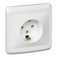 Розетка 1-м СП Этюд 16А IP20 250В с заземл. без защ. шторок бел. SE PC16-003B Розетка 1-м СП Этюд 16А IP20 250В с заземл. без защ. шторок бел. SE PC16-003B