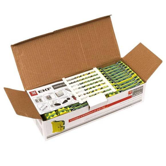Колодка клеммная ЕК-6/40 JXB земля EKF plc-ek-6/40 Колодка клеммная ЕК-6/40 JXB земля EKF plc-ek-6/40