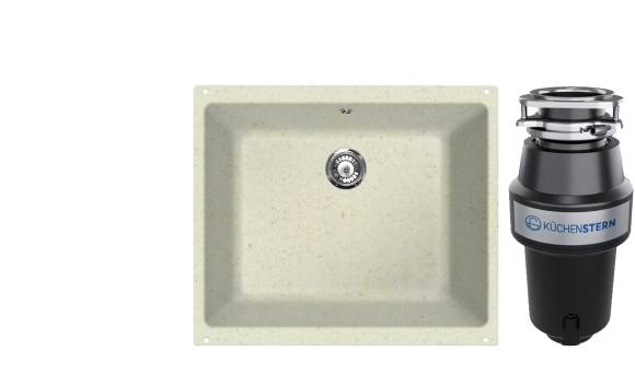 Комплект Мойка Lava U1 vanilla + Измельчитель KUCHENSTERN Muhle 351MU35