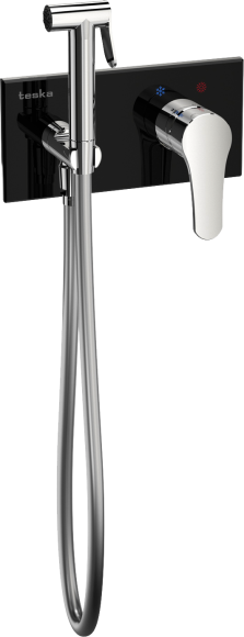 Гигиенический душ Teska Elsa BTK6420B со смесителем, С ВНУТРЕННЕЙ ЧАСТЬЮ, хром, черный