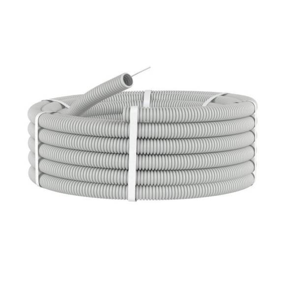 Труба гофрированная ПВХ гибкая легкая d20мм с протяжкой сер. (уп.100м) DKC 91920 Труба гофрированная ПВХ гибкая легкая d20мм с протяжкой сер. (уп.100м) DKC 91920