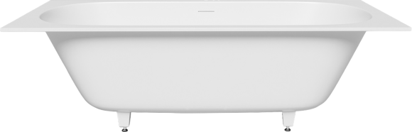 Ванна из литьевого мрамора Salini Ornella Axis Kit S-Sense 190x90 см, встраиваемая, матовая белая, на ножках, с донным клапаном
