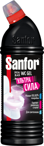 Универсальное моющее средство Sanfor WC Gel Special Black Ультра сила 1 л