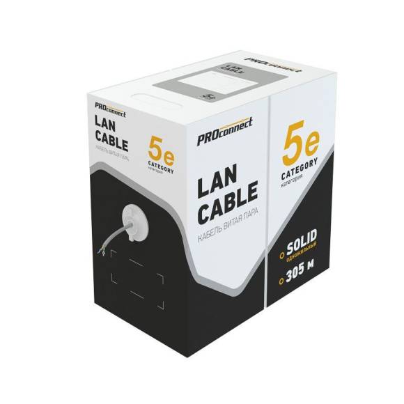 Кабель витая пара F/UTP 2х2х24AWG кат.5E solid CCA PVC сер. (м) PROCONNECT 01-0121-3 Кабель витая пара F/UTP 2х2х24AWG кат.5E solid CCA PVC сер. (м) PROCONNECT 01-0121-3