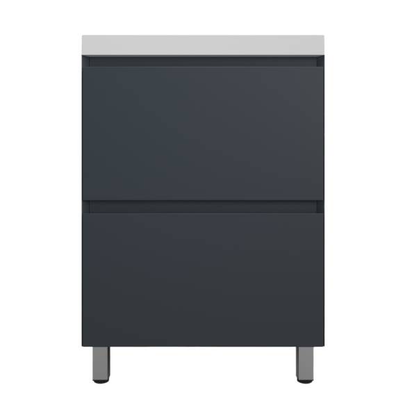 Тумба с раковиной Style Line Манхэттен 60 напольная, графит, раковина Andrea Classic 60