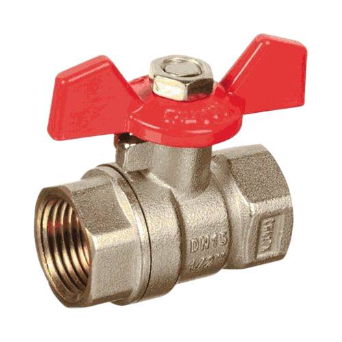 Шаровой кран TeRma RED 31003 1/2", вн-вн, ручка бабочка
