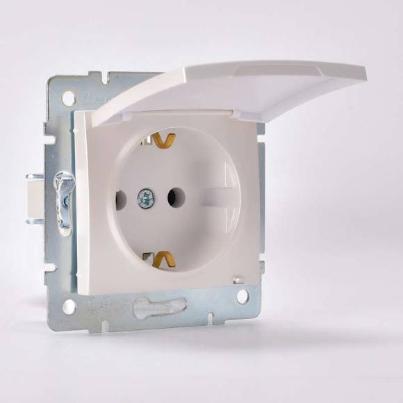 Розетка 1-м СП Karina с заземл. с крышкой термопласт механизм жемчуж./бел. перламутр. LEZARD 707-3088-123B Розетка 1-м СП Karina с заземл. с крышкой термопласт механизм жемчуж./бел. перламутр. LEZARD 707-3088-123B