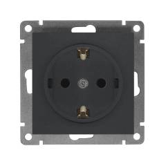 Розетка 1-м СП Афина 16А IP20 с заземл. механизм графит Universal A0028-Gr