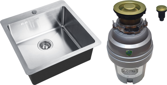 Комплект Мойка Zorg Inox HD 5151 + Измельчитель ZR-75 D BRONZE
