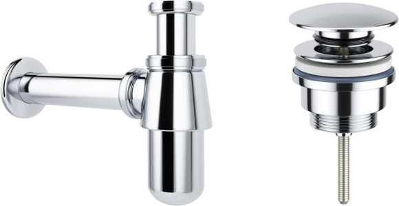 Комплект Wellsee Drainage System 182103003 с универсальным донным клапаном, хром