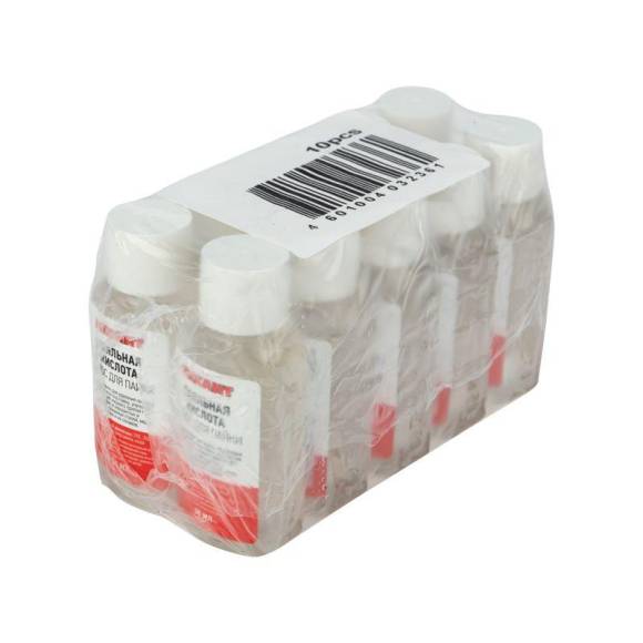 Флюс для пайки "Паяльная кислота" 30мл (уп.10шт) Rexant 09-3610 Флюс для пайки "Паяльная кислота" 30мл (уп.10шт) Rexant 09-3610