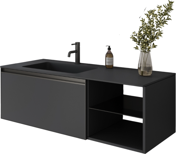 Тумба с раковиной Armadi Art Quatro 6 120, anthracite, с раковиной anthracite