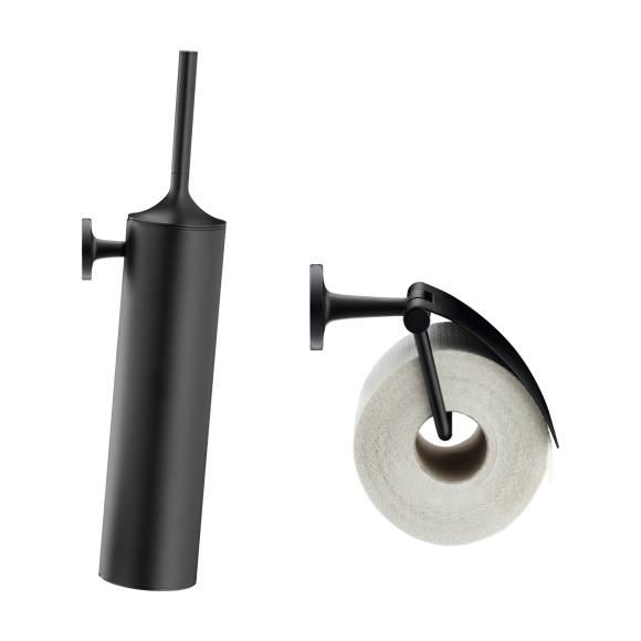 Набор Держатель Duravit Starck T 0099404600 черный, с крышкой + Ершик 0099464600 подвесной, черный