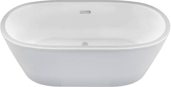 Акриловая ванна Aima Design Tondo У61330 175x80 см, отдельностоящая, белая, овальная, с каркасом, со сливом-переливом