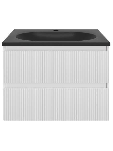 Тумба с раковиной Vincea Welle 60 m.white soft-touch, раковина VCB-4H600A антрацит