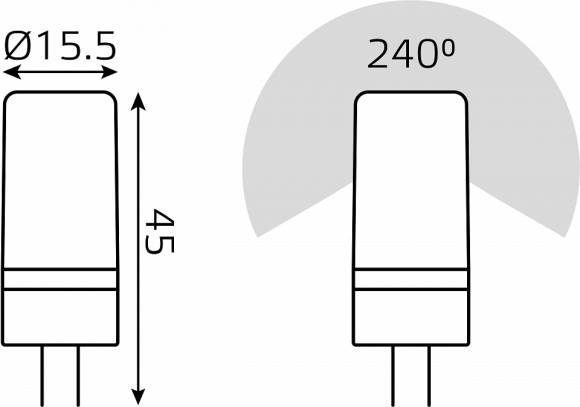 Лампа светодиодная Gauss Elementary G4 5Вт 3000K 18715